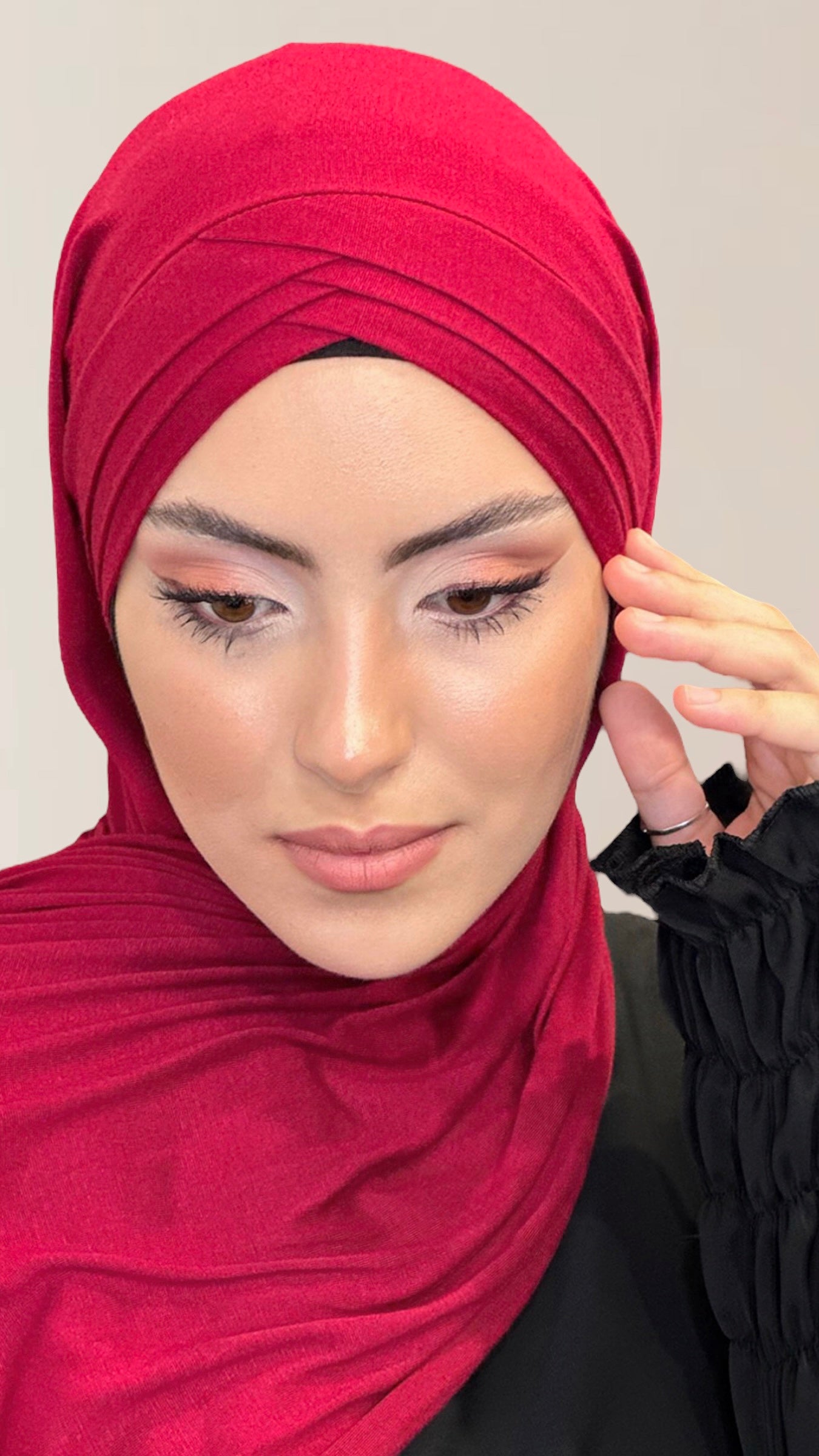 Hijab, chador, velo, turbante, foulard, copricapo, musulmano, islamico, sciarpa, Cross Hijab , pronto da mettere Bordeaux Hijab, chador, velo, turbante, foulard, copricapo, musulmano, islamico, sciarpa, 