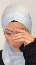 Load image into Gallery viewer, Hijab, chador, velo, turbante, foulard, copricapo, musulmano, islamico, sciarpa, Cross Hijab , pronto da mettere Azzurro Hijab, chador, velo, turbante, foulard, copricapo, musulmano, islamico, sciarpa, 
