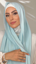 Charger l'image dans la visionneuse de la galerie, Hijab PREMIUM CHIFFON Vert aqua clair
