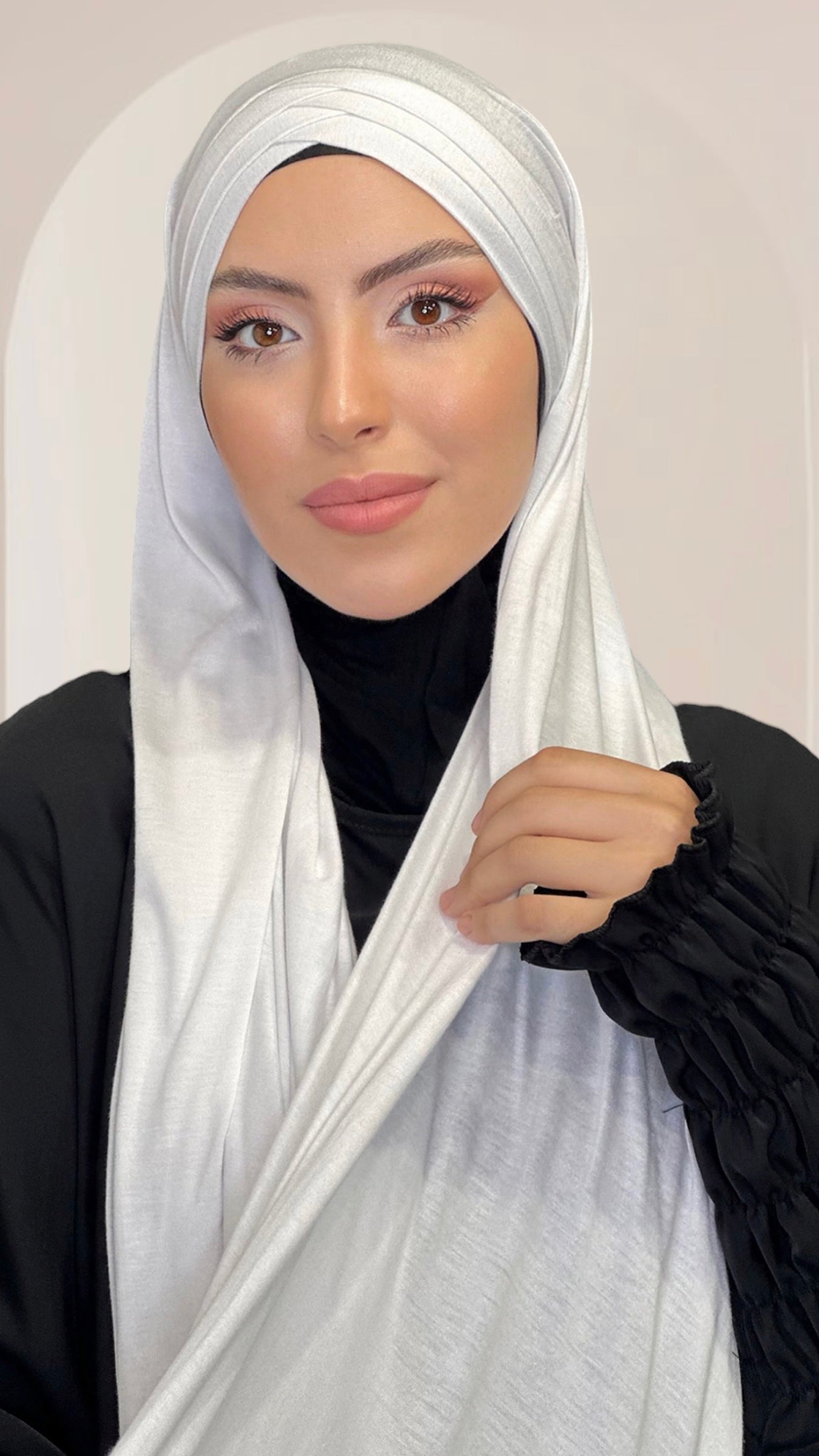 Hijab Croix Blanc Crème