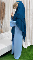 Load image into Gallery viewer, Three layers light blue hijab
