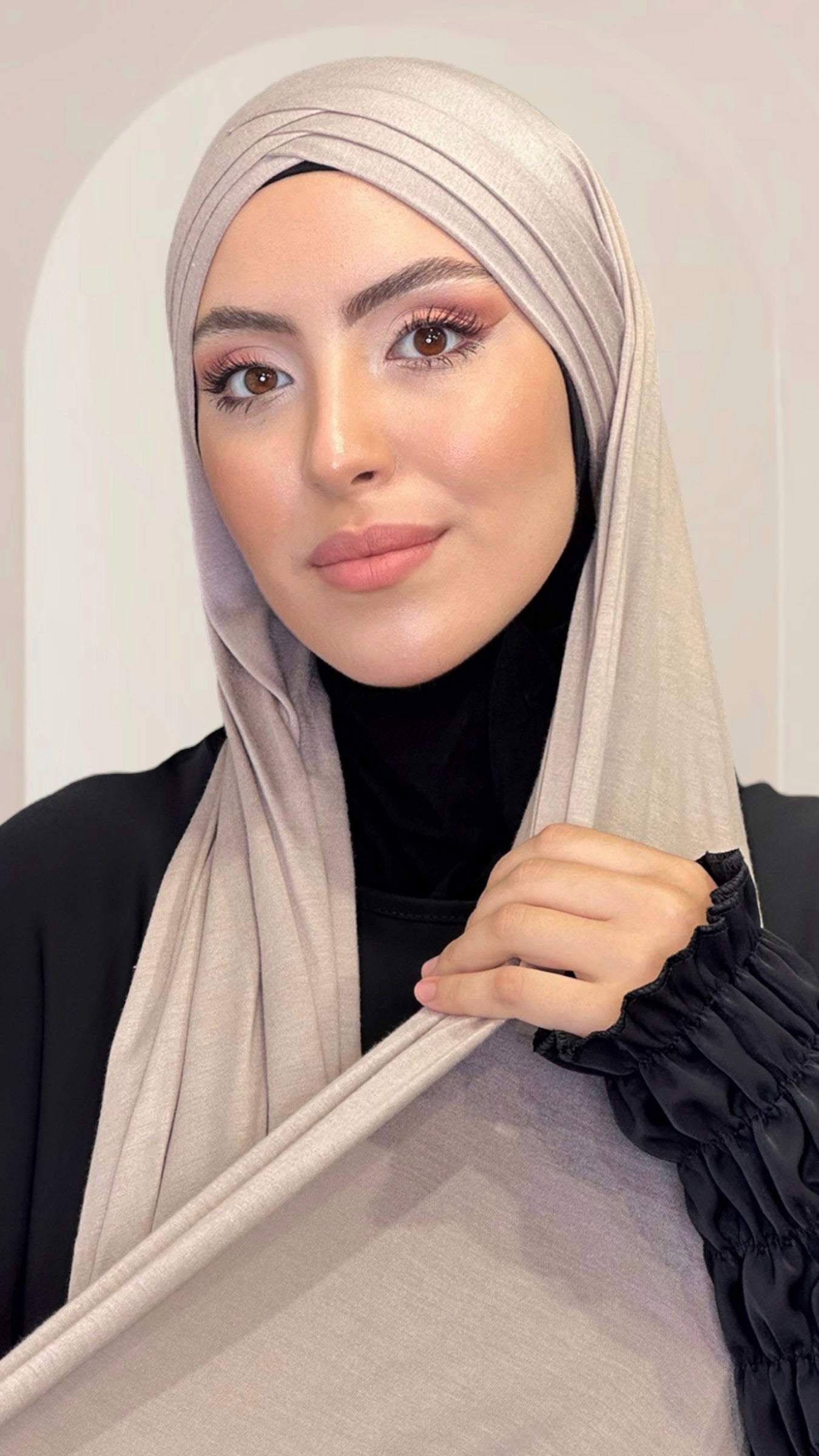 Hijab Croix Blanc Crème