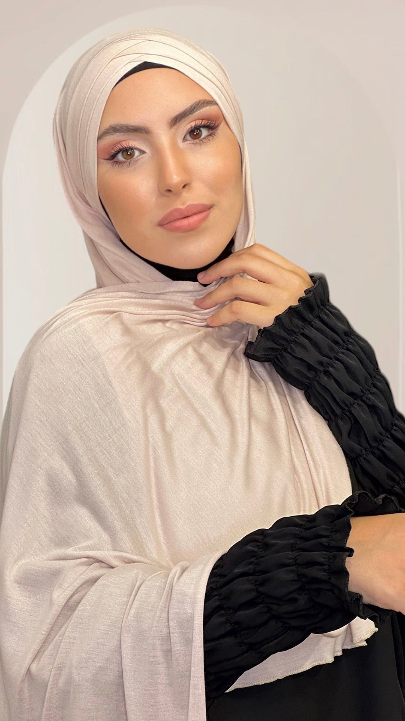 Hijab Croix Blanc Crème