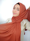 Hijab crinckle crepe Mattone