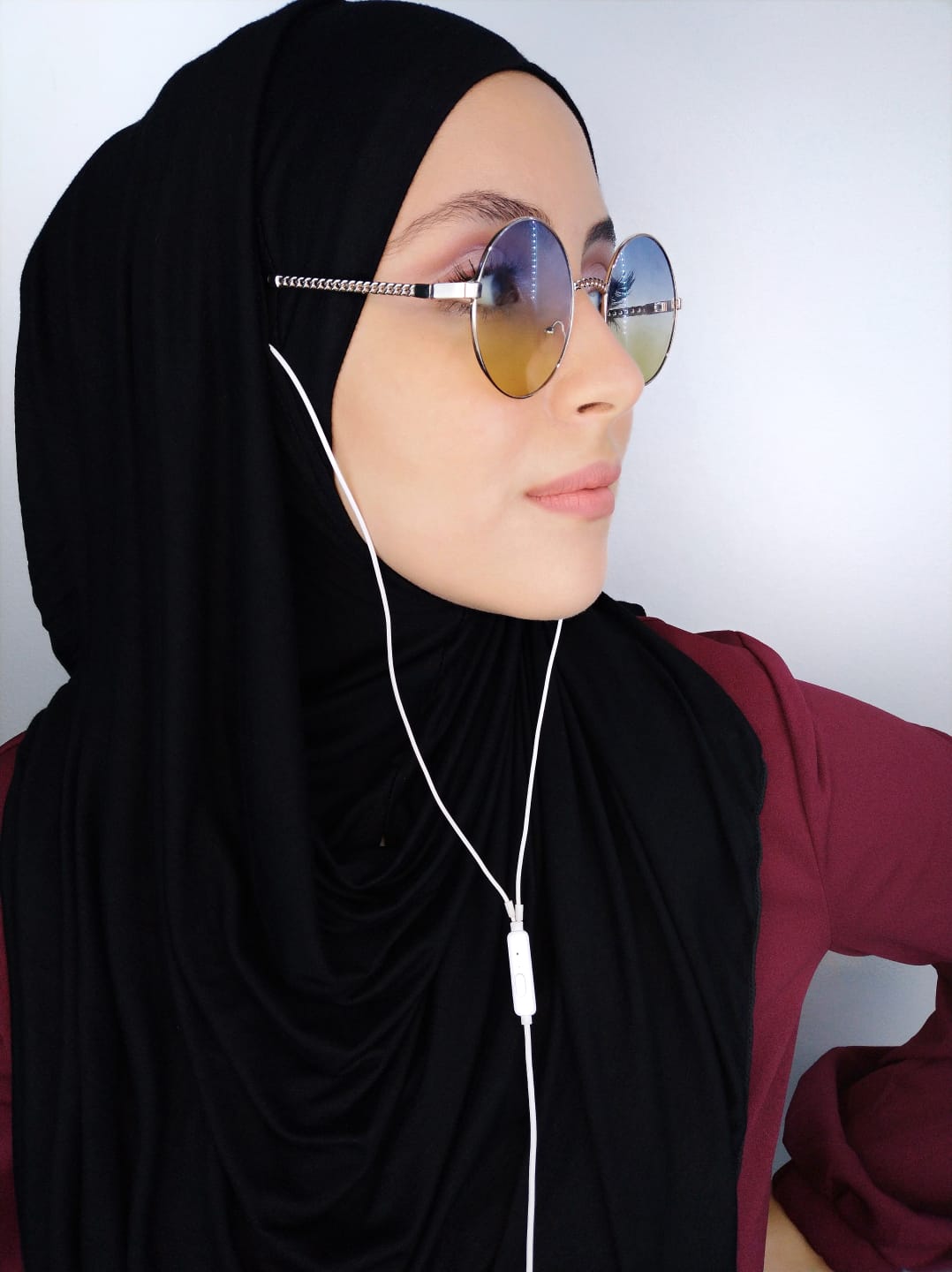 Velo speciale per cuffie o occhiali nero - Hijab Paradise 