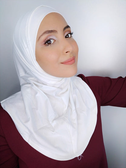Hijab pronto da mettere con fascia bianco - Hijab Paradise 