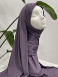 Carica l'immagine nel visualizzatore della galleria, Hijab, chador, velo, turbante, foulard, copricapo, musulmano, islamico, sciarpa, Hijab Jersey Lavanda-orlo Flatlock
