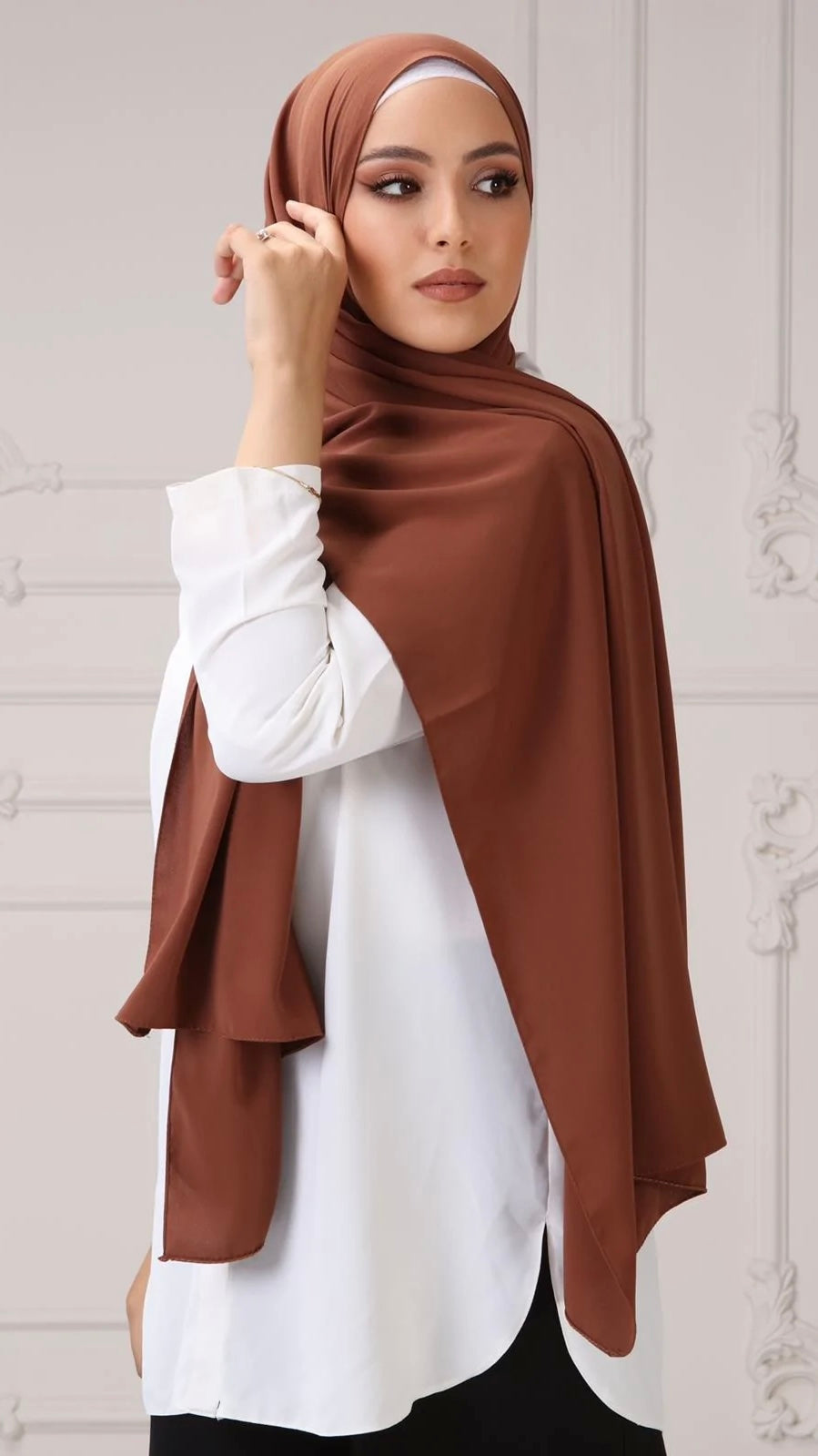 Hijab PREMIUM CHIFFON Camel Scuro