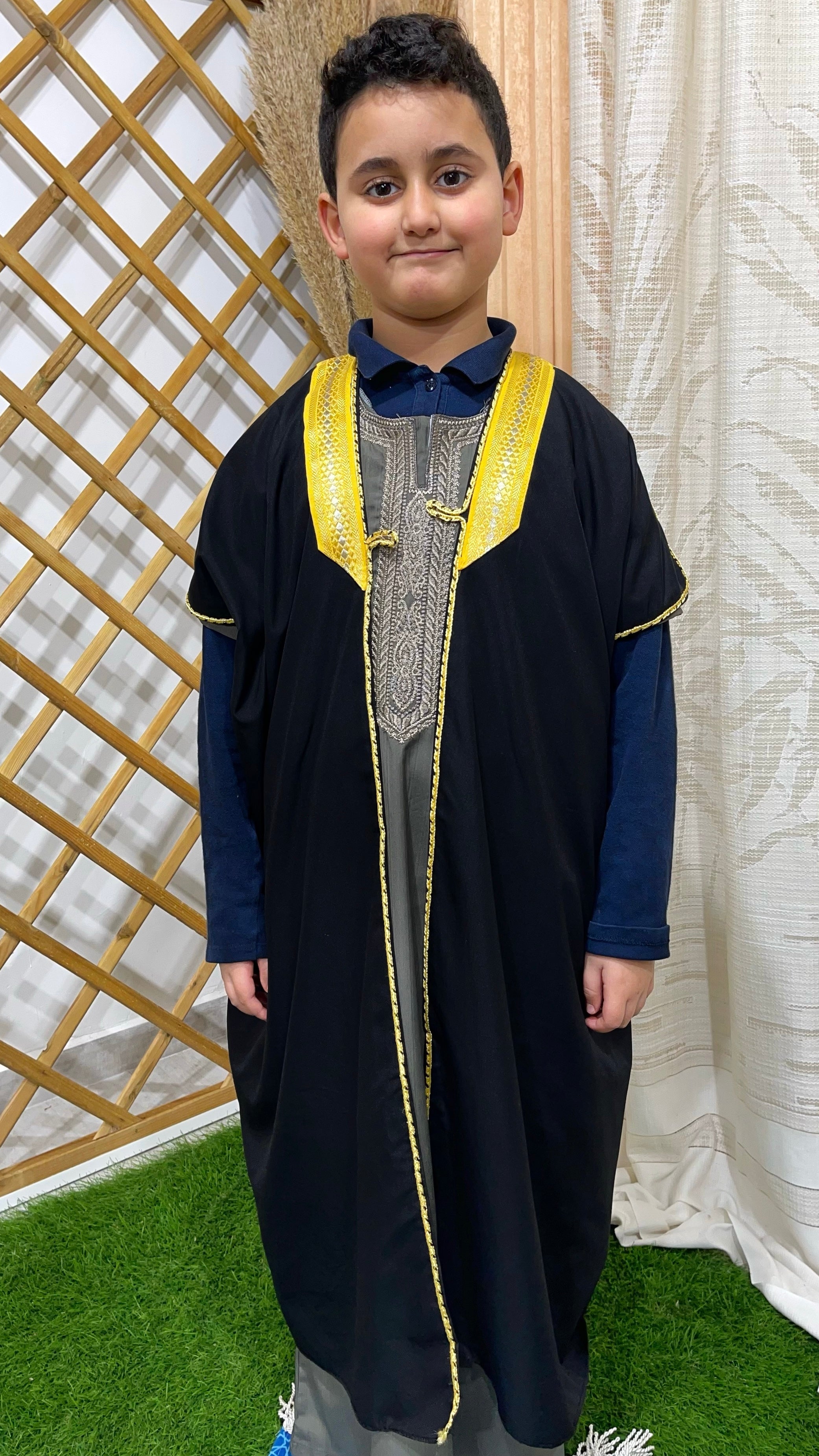Bisht black baby dressing gown