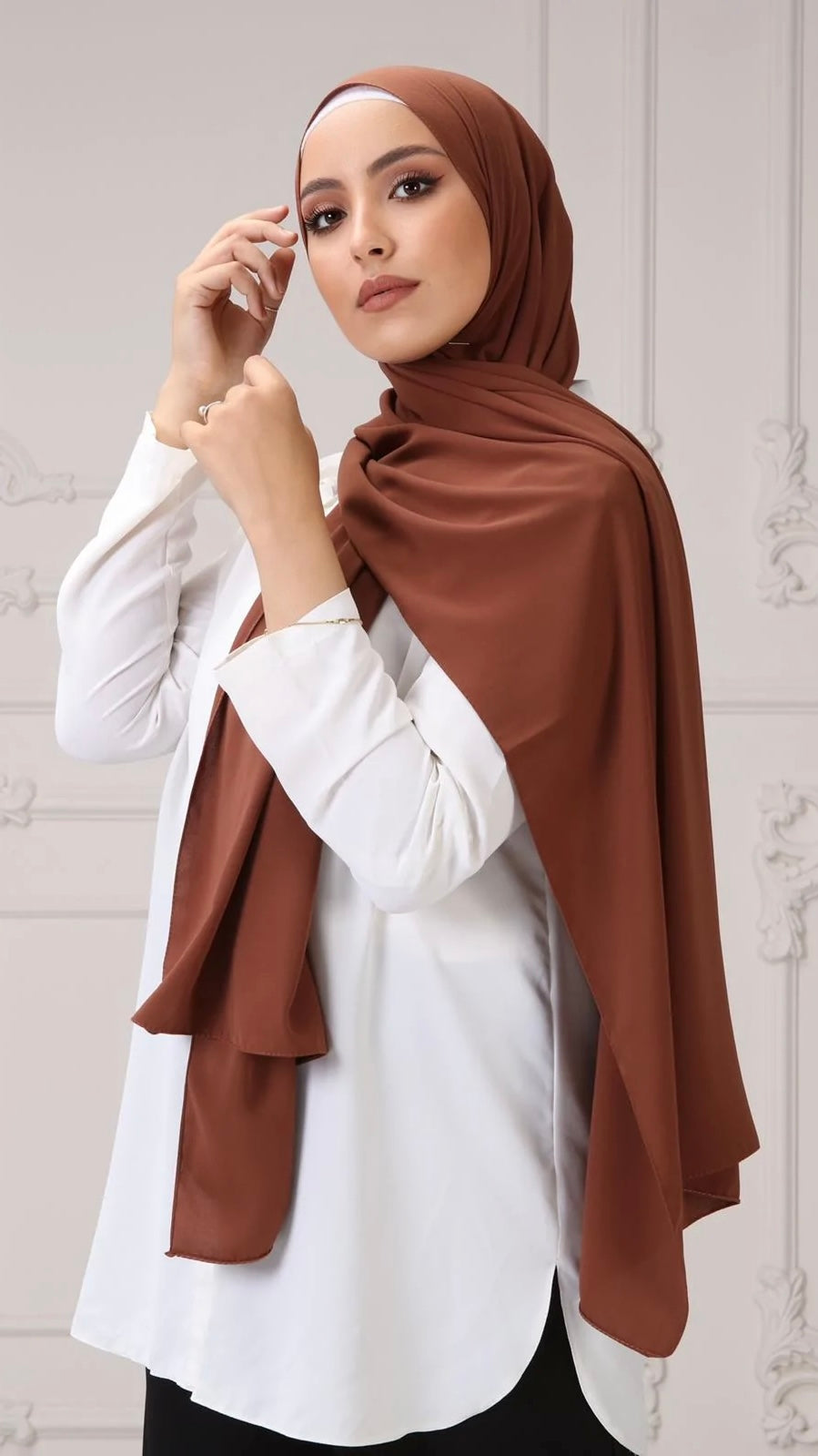 Hijab PREMIUM CHIFFON Camel Scuro