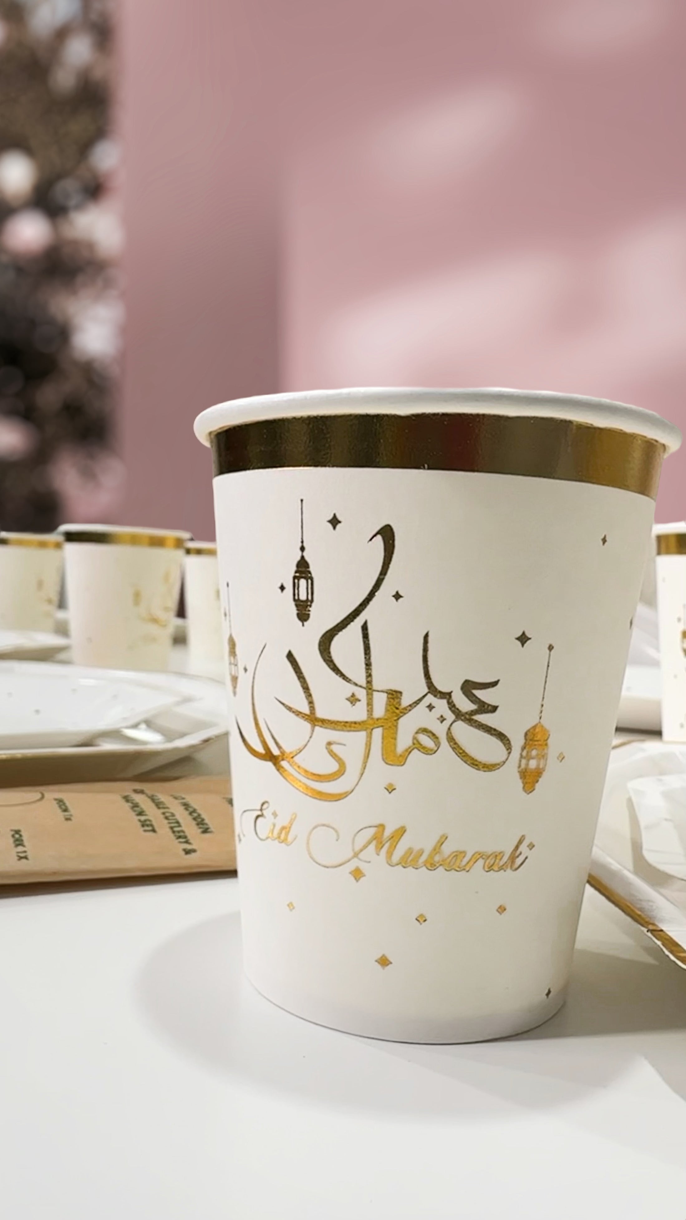 EID MOUBARAK PARTY KIT - servizio tavolo edizione Ramadan- ramadan - Hijab Paradise - posate - piatti -bicchieri 