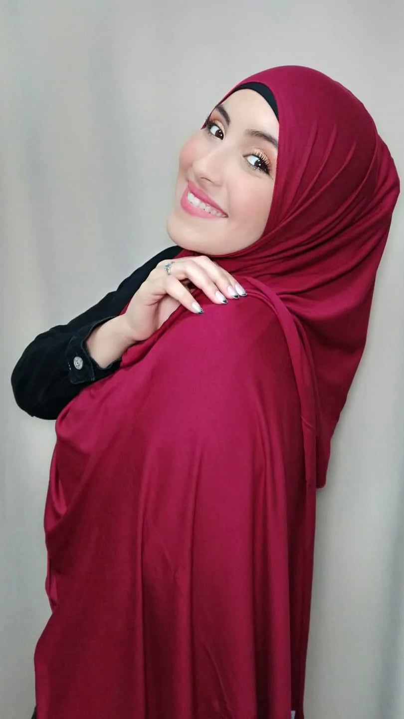 Hijab Jersey rosso bordeaux - Hijab Paradise 
