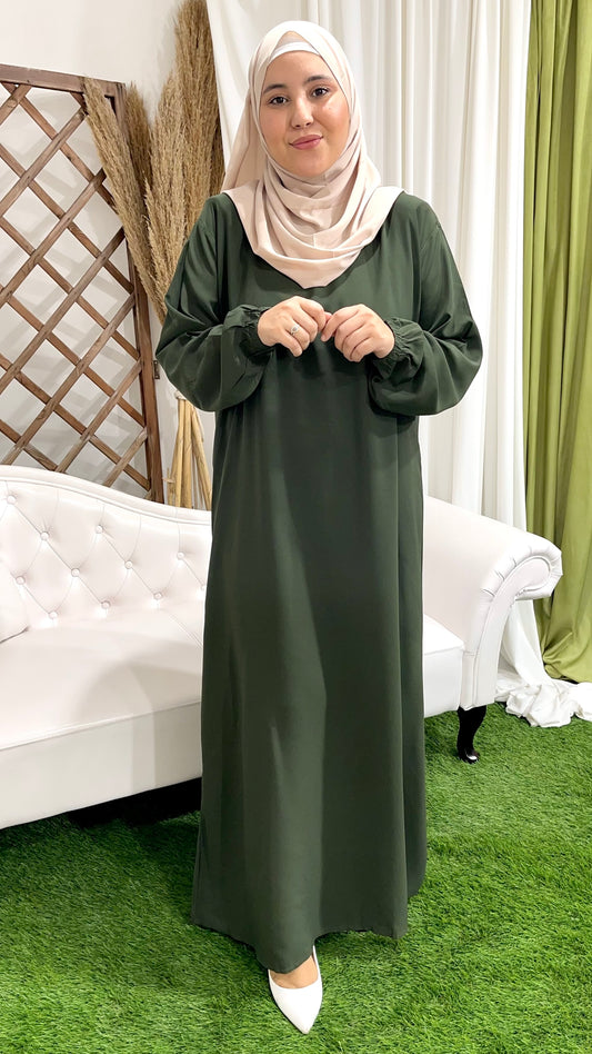 Abaya basic verde militare