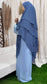 Three layers hijab blu