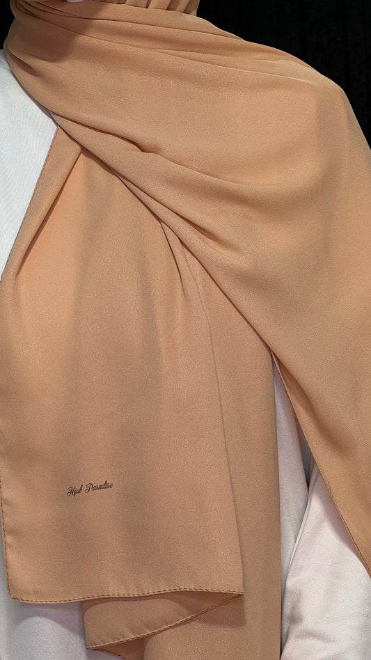 Hijab, chador, velo, turbante, foulard, copricapo, musulmano, islamico, sciarpa, Hijab Glowy Crepe Sabbia