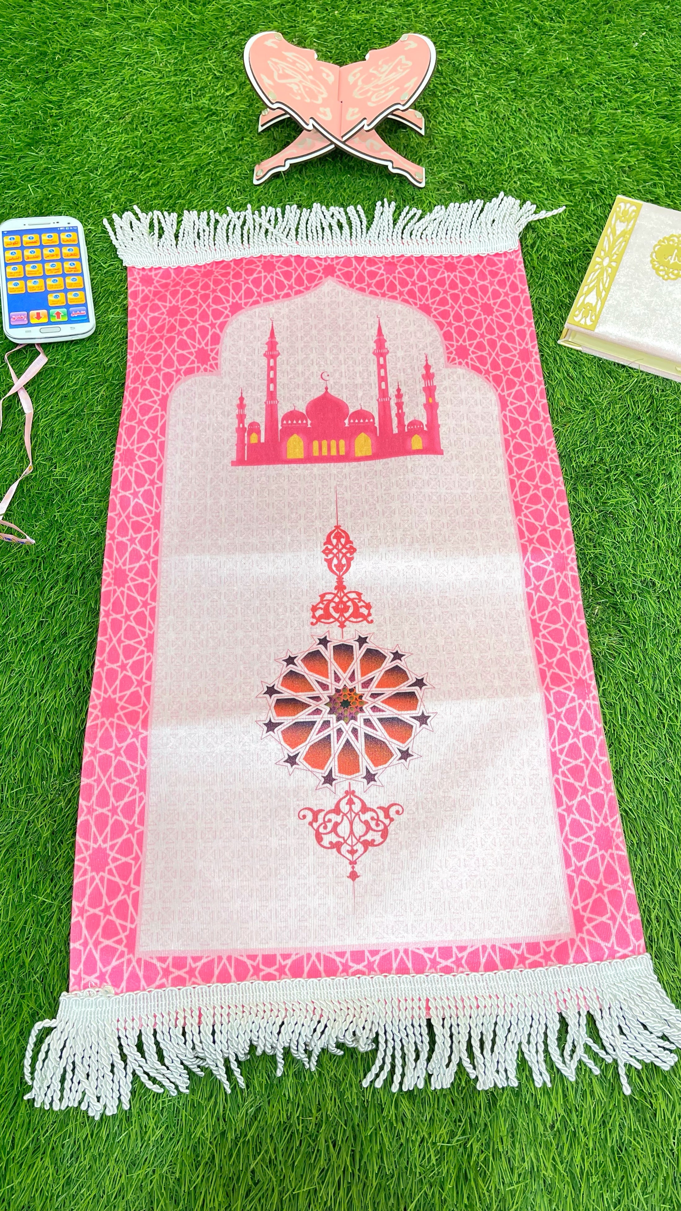 Tappeto preghiera slim, tappeto sottile, rettangolare, colorato, Hijab Paradise per bambine