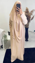 Carica l'immagine nel visualizzatore della galleria, Abito preghiera, donna islamica, cuffia bianche, sorriso, vestito lungo, velo khimar, copricapo, jilbab , beaje,Hijab Paradise
