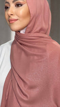Cargar la imagen en la vista de la galería, Hijab, chador, velo, turbante, foulard, copricapo, musulmano, islamico, sciarpa, Hijab Glowy Crepe Rosa Nude

