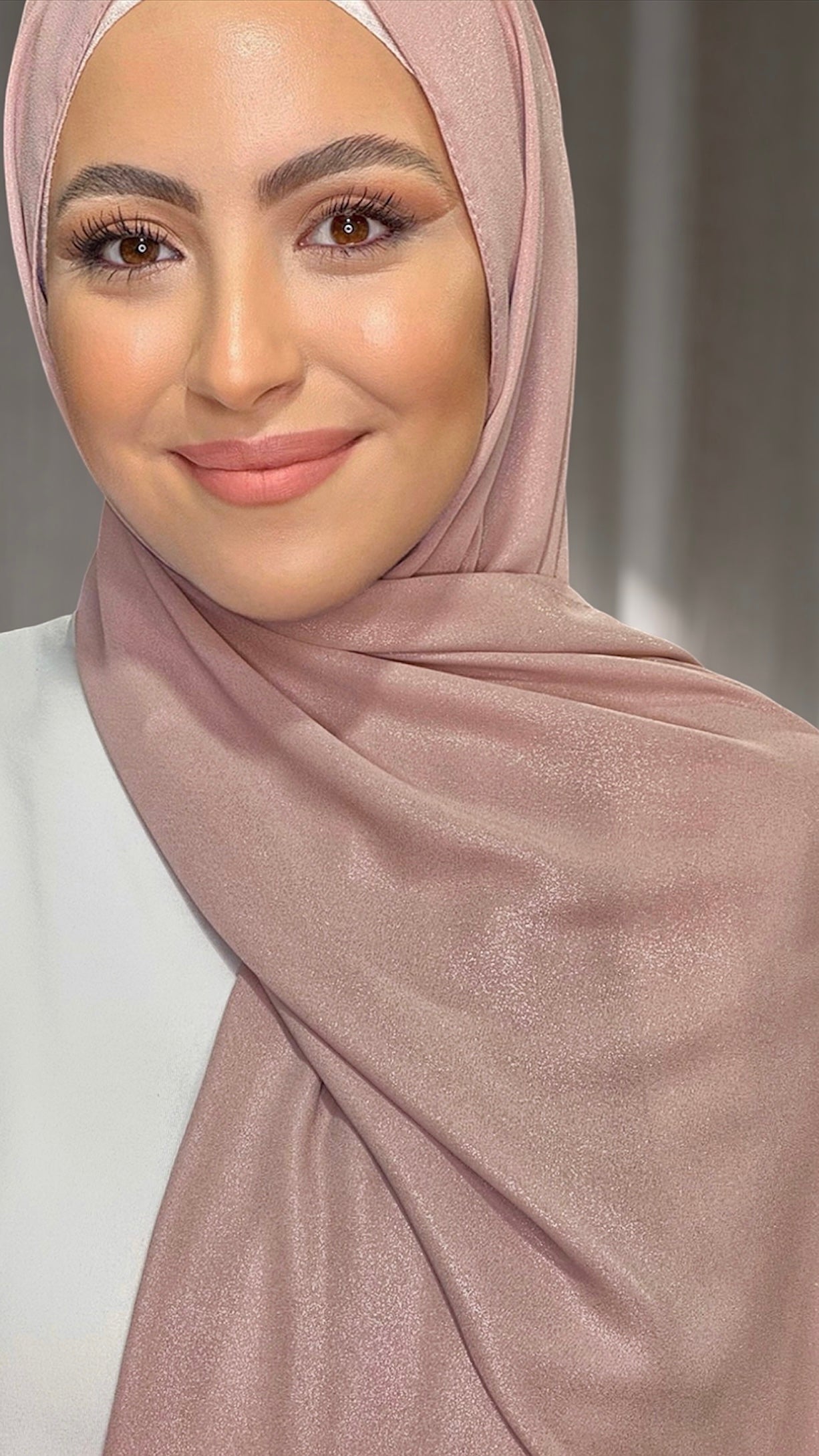 Hijab Glowy Crepe Lilla Rosato
