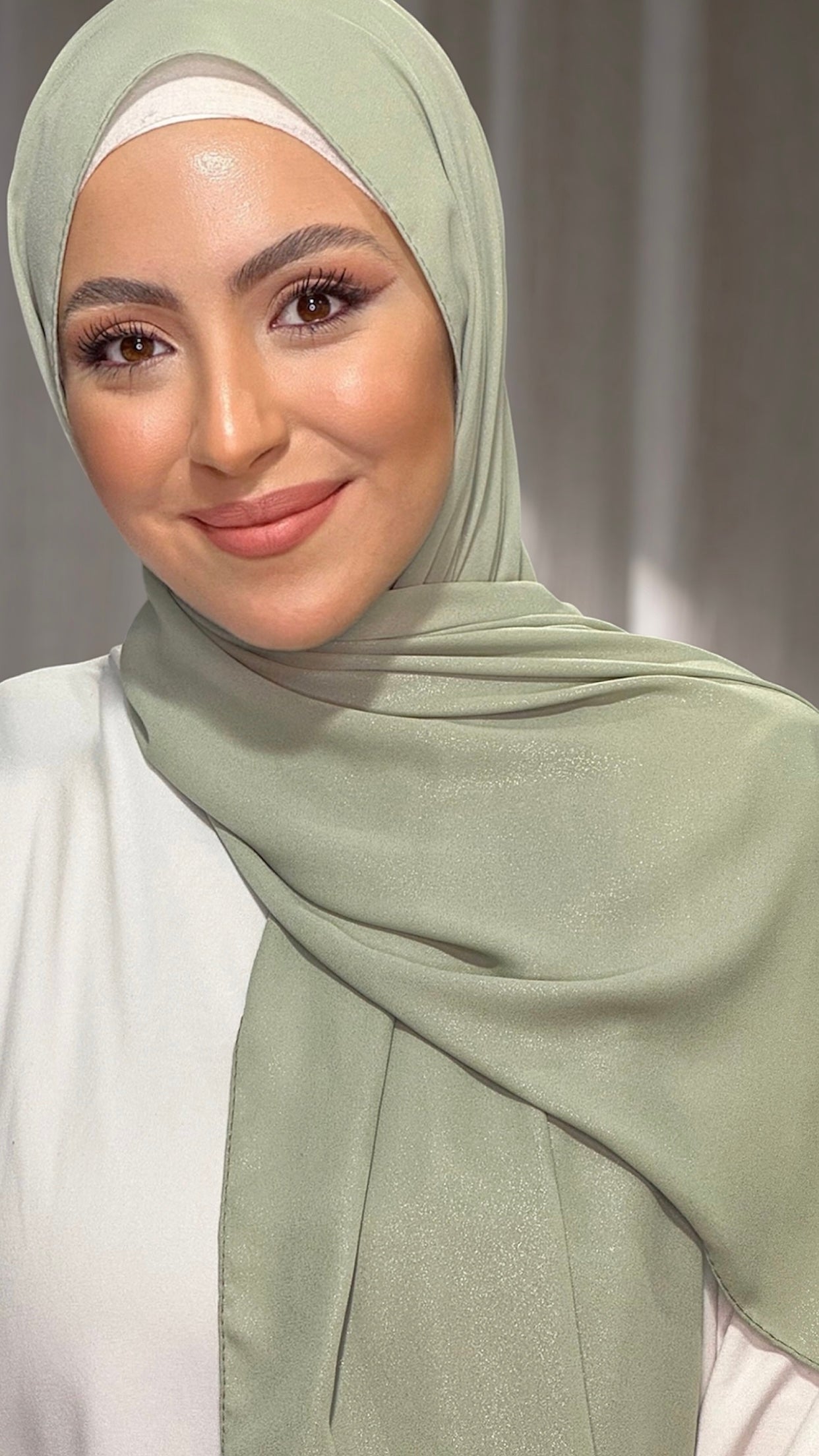 Hijab, chador, velo, turbante, foulard, copricapo, musulmano, islamico, sciarpa, Hijab Glowy Crepe Menta