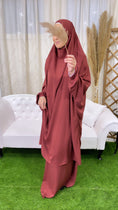 Bild in Galerie-Betrachter laden, Abito preghiera, gonna, donna islamica, cuffia bianche, sorriso, vestito lungo, velo khimar, copricapo, jilbab , rosso, Hijab Paradise
