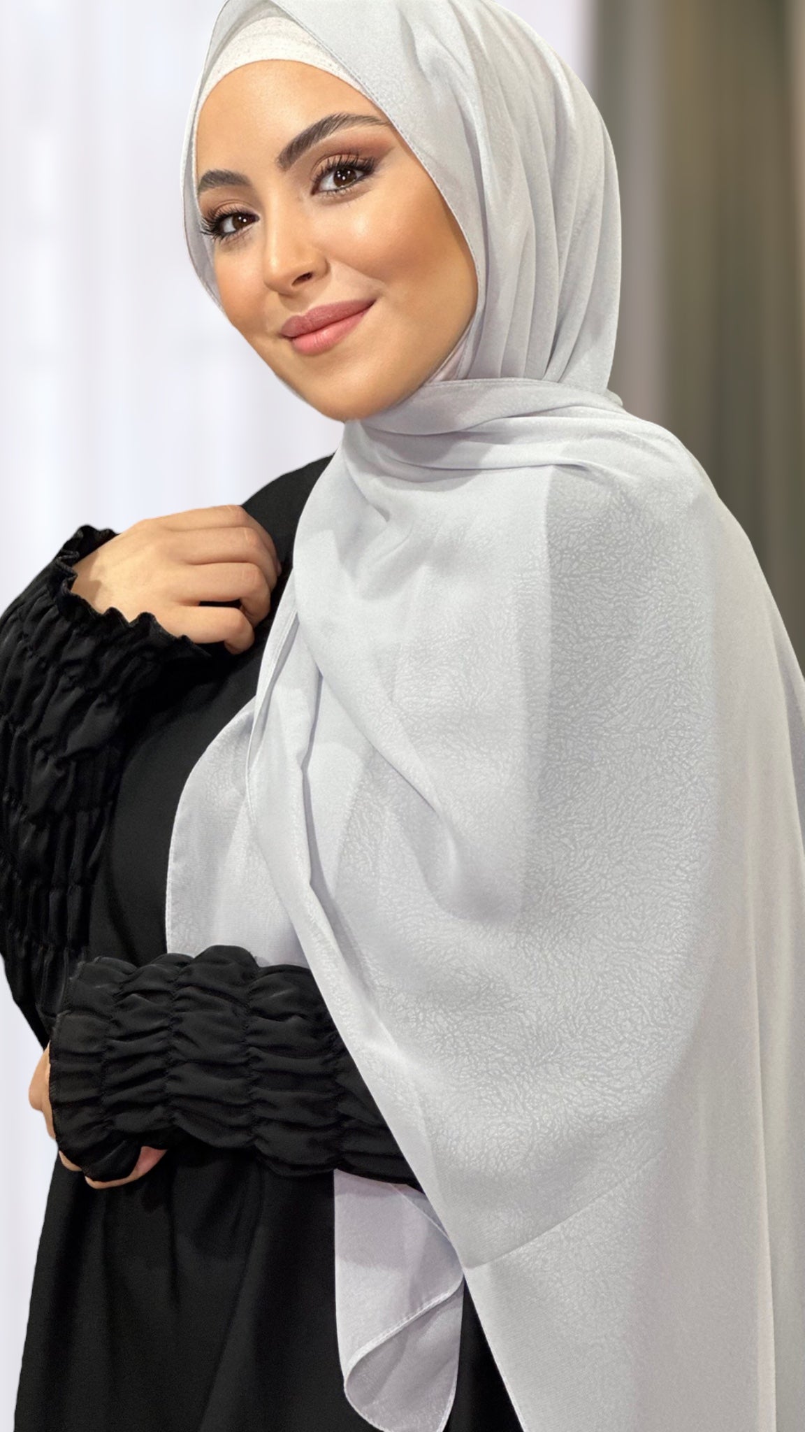 Hijab Trama Grigio Chiaro