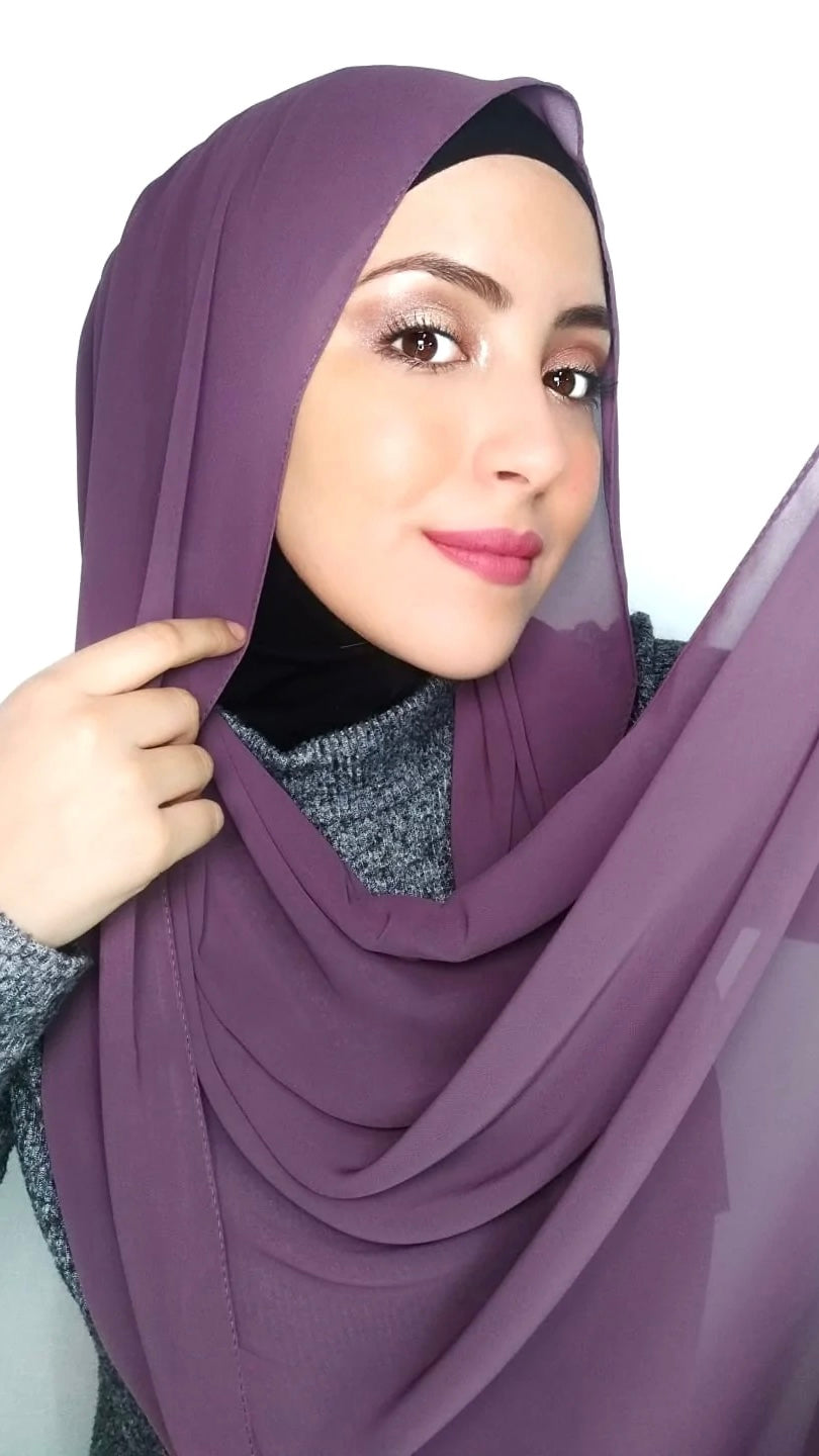 Velo Chiffon Crepe malva - Hijab Paradise 