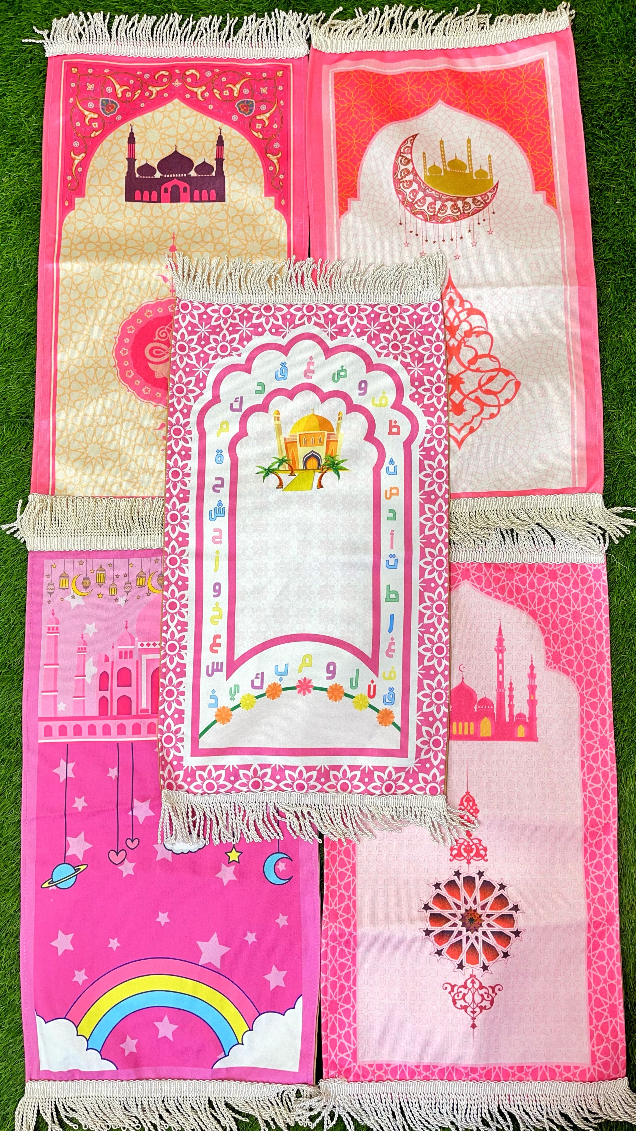 Tappeto preghiera slim, tappeto sottile, rettangolare, colorato, Hijab Paradise, per bambine