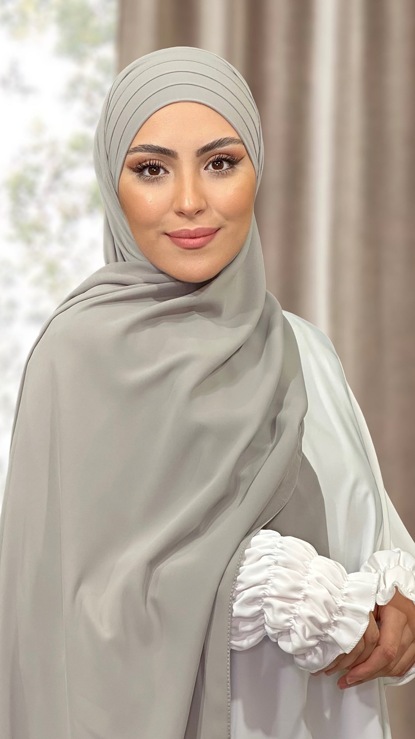 Hijab, chador, velo, turbante, foulard, copricapo, musulmano, islamico, sciarpa, pronto da mettere -,Easy Hijab Grigio Topo