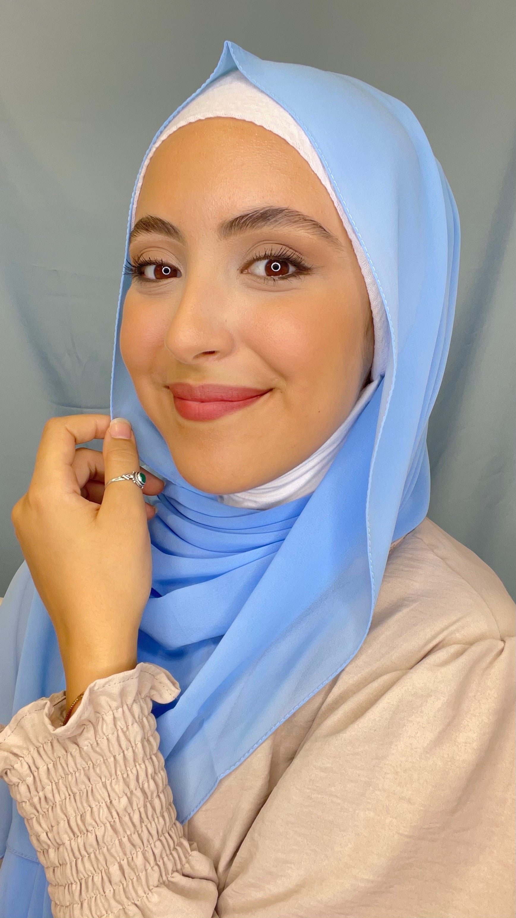 Hijab Chiffon Crepe azzurro cielo - Hijab Paradise 