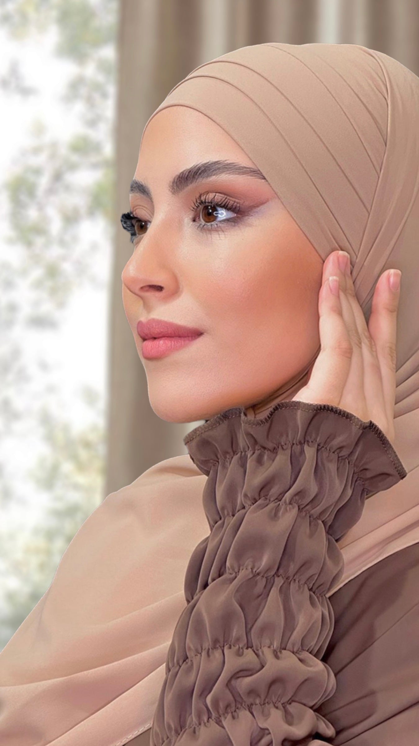 Hijab, chador, velo, turbante, foulard, copricapo, musulmano, islamico, sciarpa, pronto da mettere, Easy Hijab  Sabbia