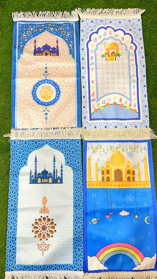 Tappeto preghiera slim, tappeto sottile, rettangolare, colorato, Hijab Paradise per bambini 