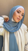 Charger l'image dans la visionneuse de la galerie, Hijab PREMIUM CHIFFON Bleu clair pastel
