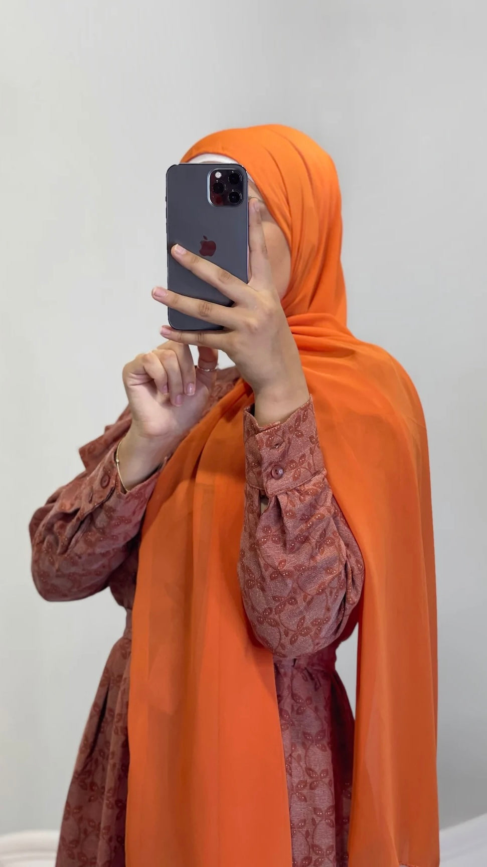 Hijab Chiffon Crepe Arancio