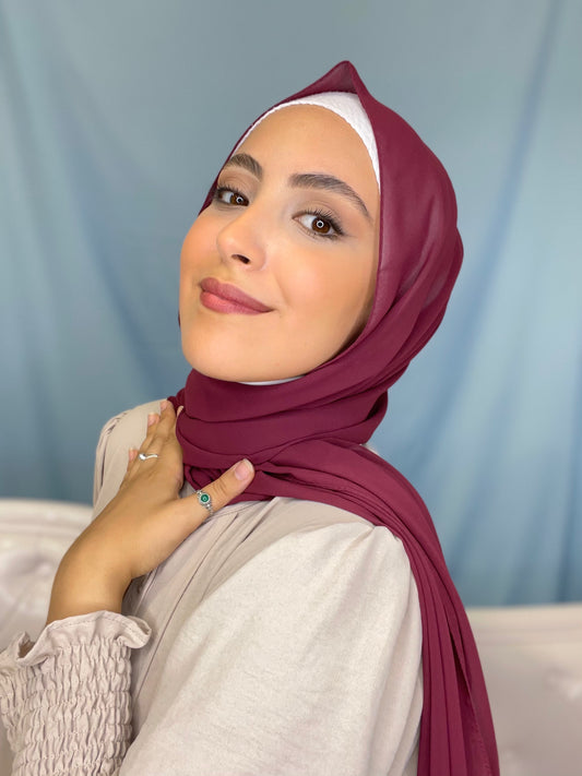 Hijab Chiffon Crepe Rubino