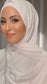 Hijab Glowy Crepe Bianco Panna
