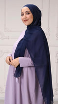 Charger l'image dans la visionneuse de la galerie, Hijab Chiffon Crepe blu notte - Hijab Paradise 
