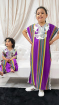 Load image into Gallery viewer, Bambina, ricci, gandora, decorazioni arabeggianti, Hijab Paradise, viola bambine
