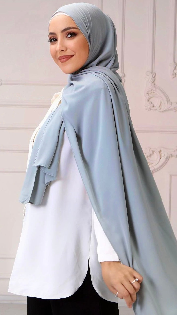 Hijab PREMIUM CHIFFON Bleu clair pastel