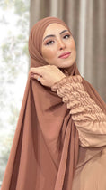 Load image into Gallery viewer, Hijab, chador, velo, turbante, foulard, copricapo, musulmano, islamico, sciarpa, pronto da mettere, Easy Hijab nocciola
