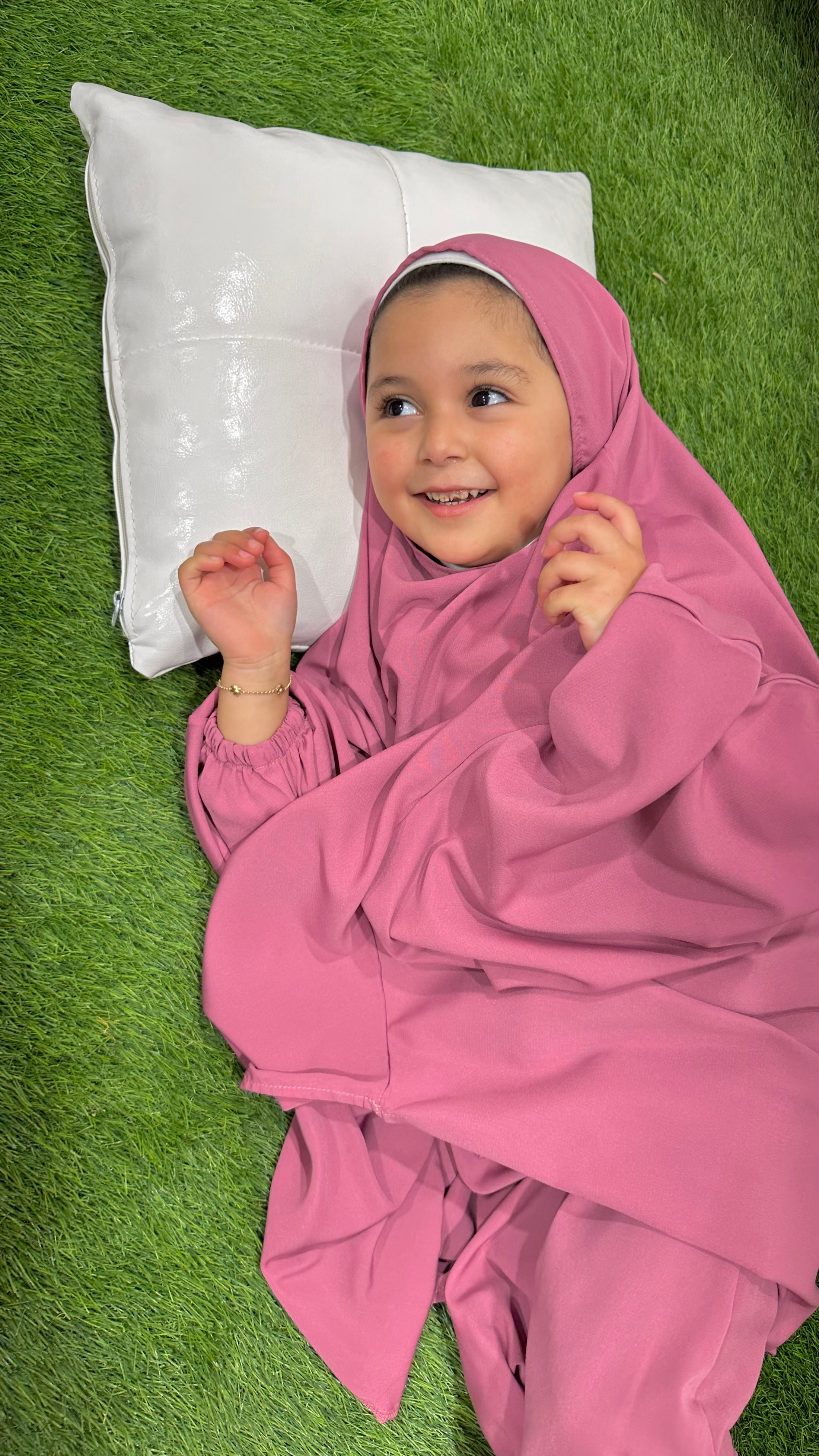 Preghiera, bambine, abito da preghiera, due pezzi, rosa, hijab paradise