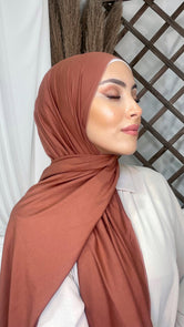 Hijab Jersey rosa rubicondo scuro-orlo FlatlockHijab, chador, velo, turbante, foulard, copricapo, musulmano, islamico, sciarpa, 