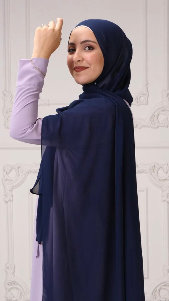 Hijab Chiffon Crepe blu notte - Hijab Paradise 