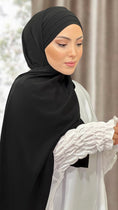 Charger l'image dans la visionneuse de la galerie, Hijab, chador, velo, turbante, foulard, copricapo, musulmano, islamico, sciarpa, pronto da mettere, Easy Hijab  nero
