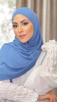 Carica l'immagine nel visualizzatore della galleria, Hijab, chador, velo, turbante, foulard, copricapo, musulmano, islamico, sciarpa, pronto da mettere, Easy Hijab  Celeste

