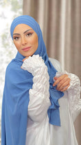 Carica l'immagine nel visualizzatore della galleria, Hijab, chador, velo, turbante, foulard, copricapo, musulmano, islamico, sciarpa, pronto da mettere, Easy Hijab  Celeste
