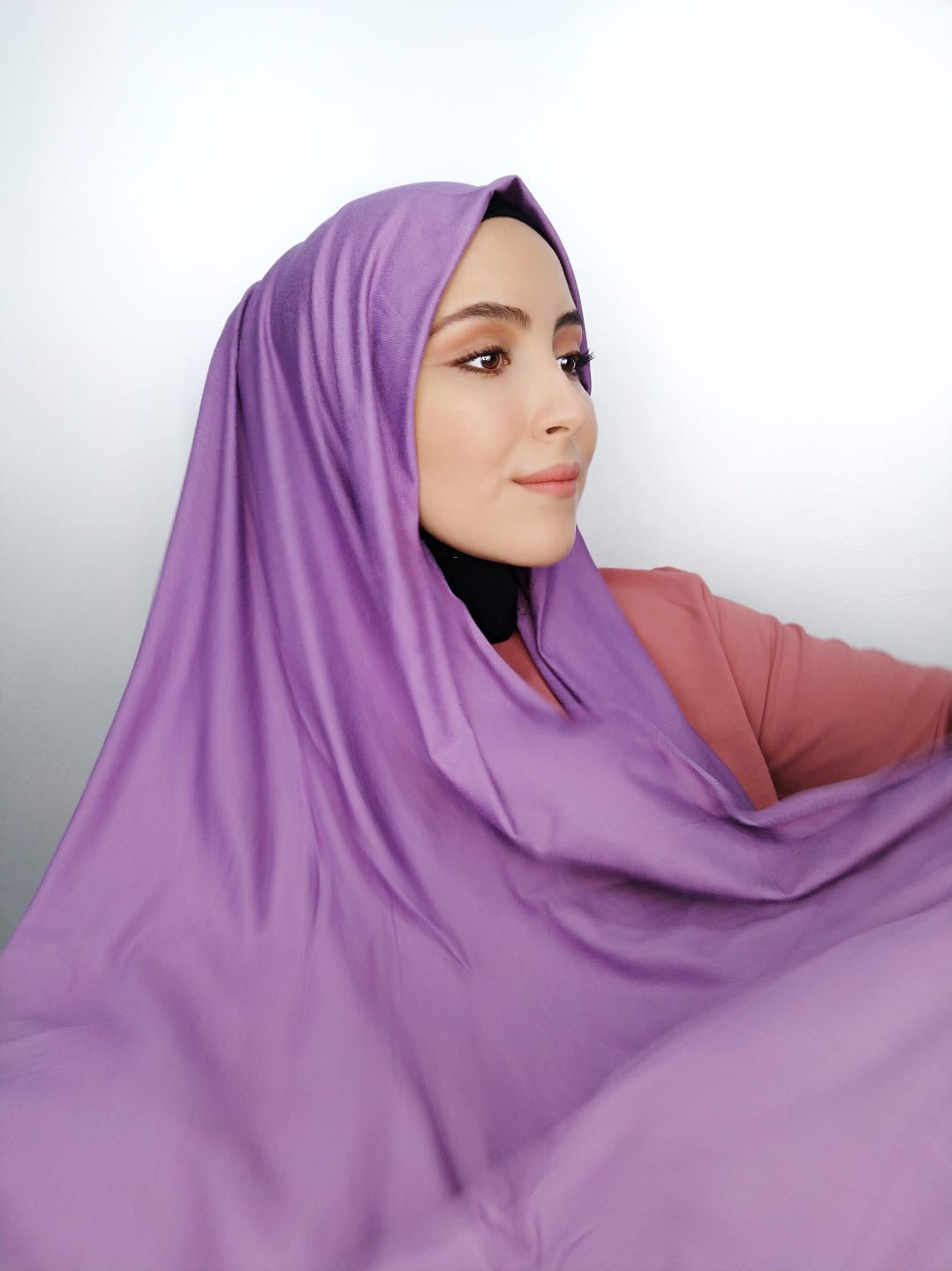 Hijab Jersey violetto pastello